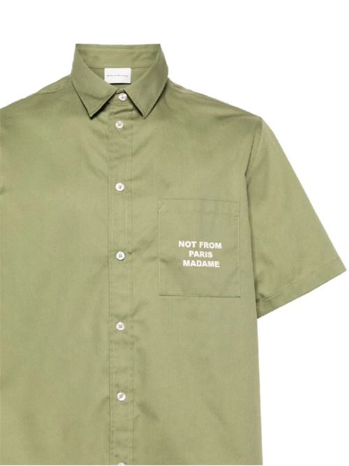 Olive green twill men's shirt DRÔLE DE MONSIEUR | SH128PL004LKK